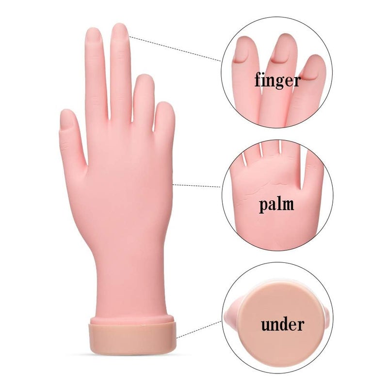 AORAEM Nail Trainning Hand Flexible Soft Practice Plastic Mannequin Hand Nails Tips Art Trainer Manicure Practice Hand Tool - Image 4